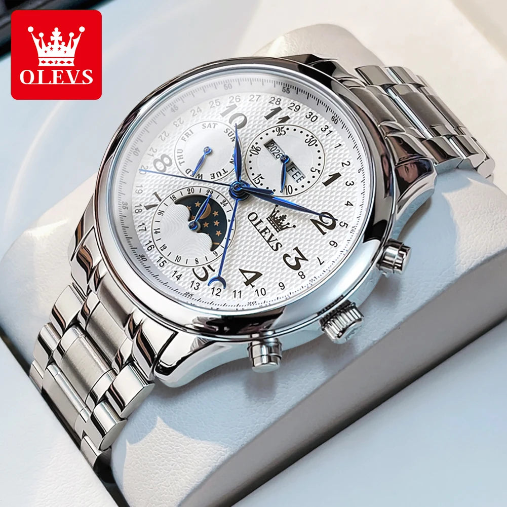 Elegance® 6667 Men's Watches Business Multifunctional Automatic Mechanical Watch for Man Original Waterproof Luminous Date Year Moon