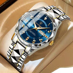 Elegance 858 PrestigeSport Men Watch Luxury Quartz Waterproof Date Week Luminous Wristwatch Stainless Steel Men's Watches Male Clock Sports