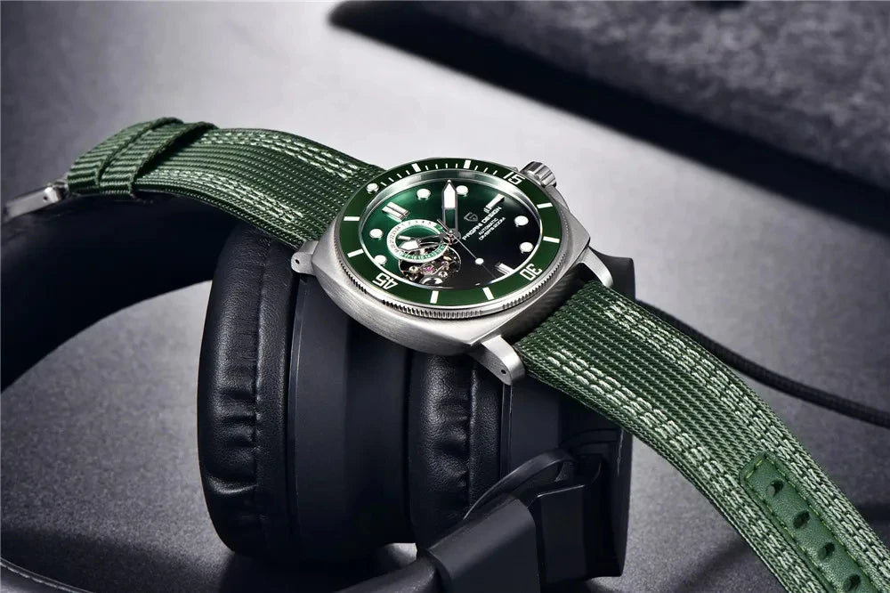 ELEGANCE® P1736 Men Watch Automatic Mechanical Top Brand Sports Fashion Sapphire 200M Waterproof Wristwatch