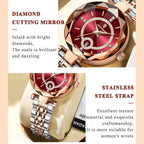 ELEGANCE® Luxury Watch For Woman High Quality Diamond Ladies Quartz Watch Waterproof Date Stainless Steel Women Watches box POEDAGAR