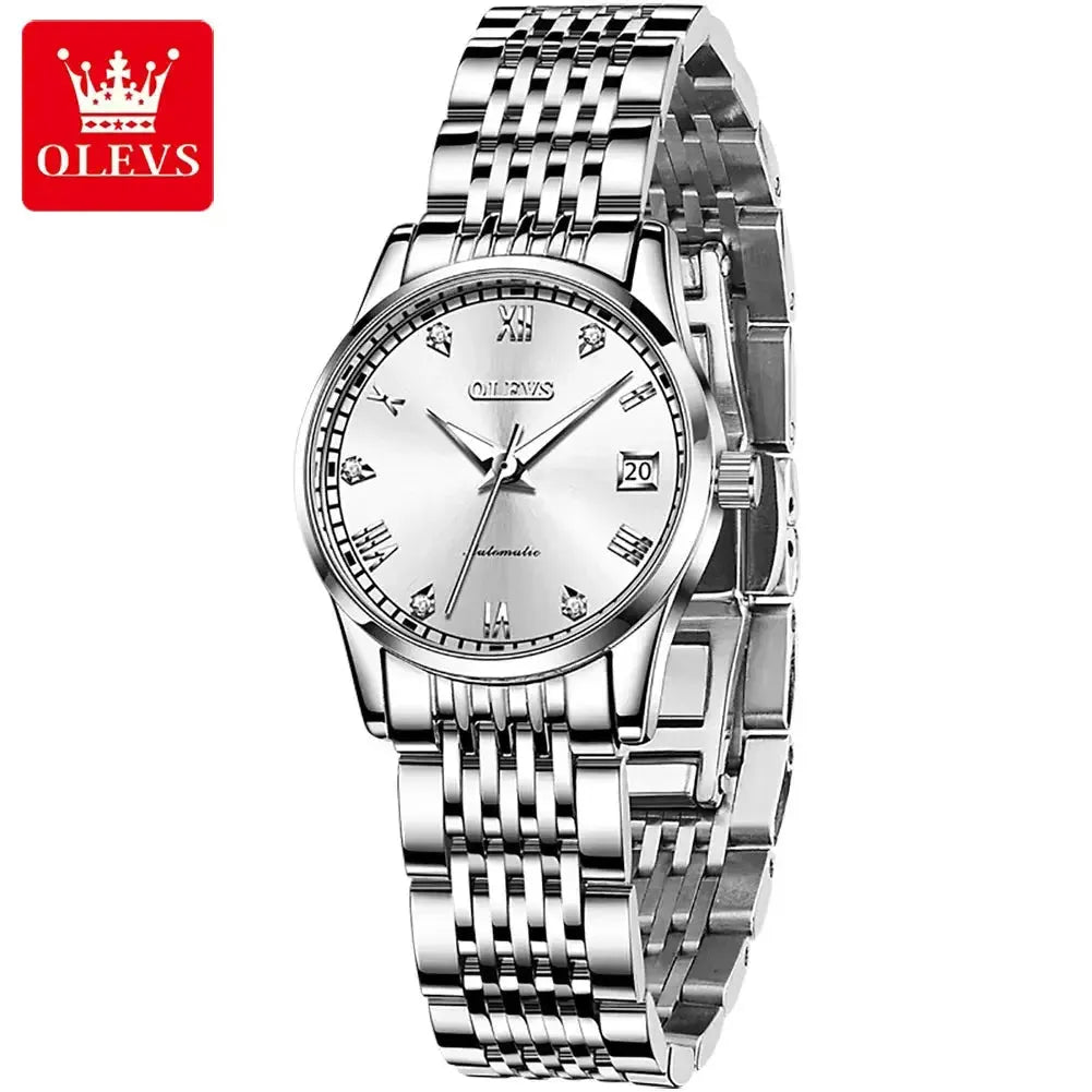 OLEVS 6602 Automatic Mechanical Couple Watch Luminous Stainless Steel Waterproof Top Brand Luxury Wristwatch Gift For Women Man ELEGANCE®