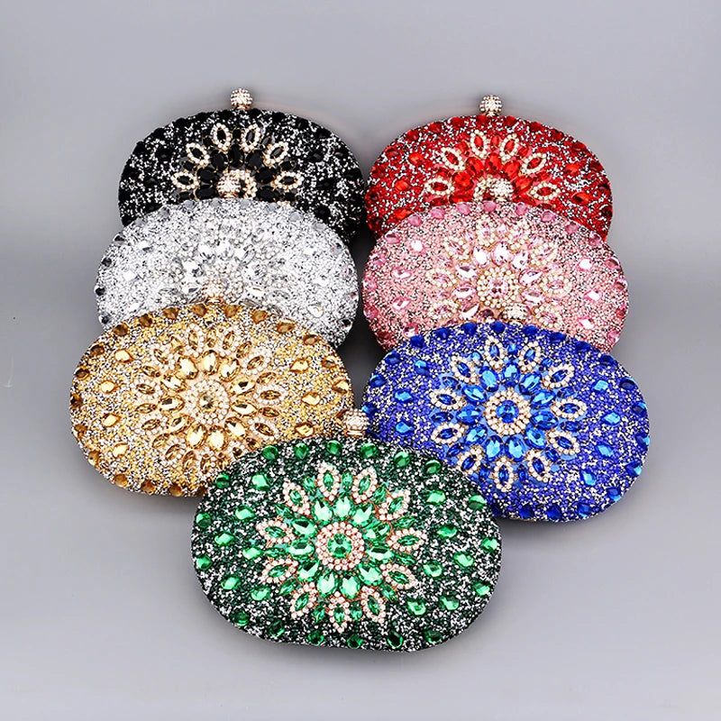 Elegance Luxe Crystal Clutch Women Luxury Bag Evening Bag Wedding Crystal Ladies Cell Phone Pocket Purse Female Wallet for Party Quality Gift