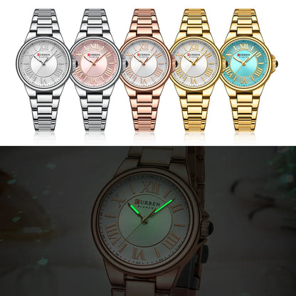 Elegance® Enchant 9091 Women's Wristwatch Romantic Charm Fashion Design Thin Quartz Watch with Luminous Hands Stainless Steel Bracelet