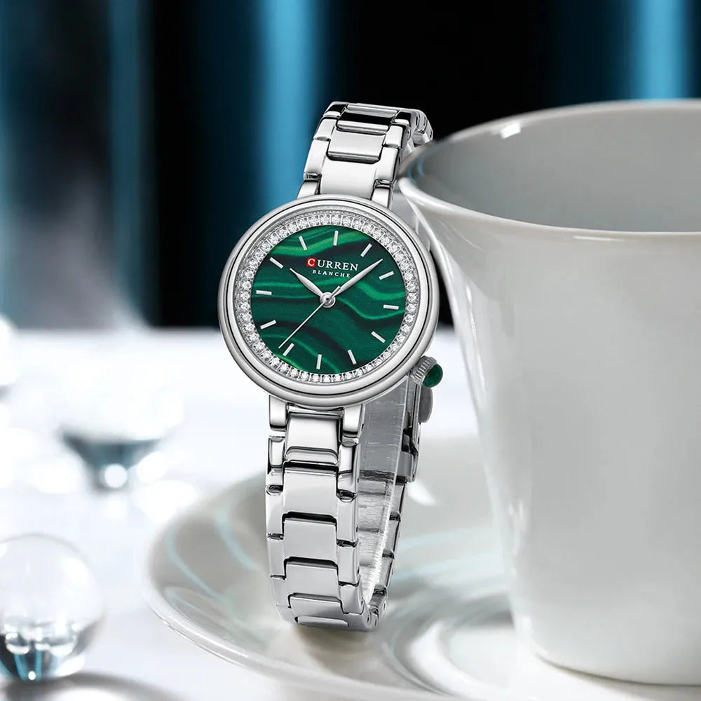 Elegance Luxe Essence 9089 Luxury Quartz Wristwatch for Ladies Top Brand Thin Stainless Steel Band Watches Female