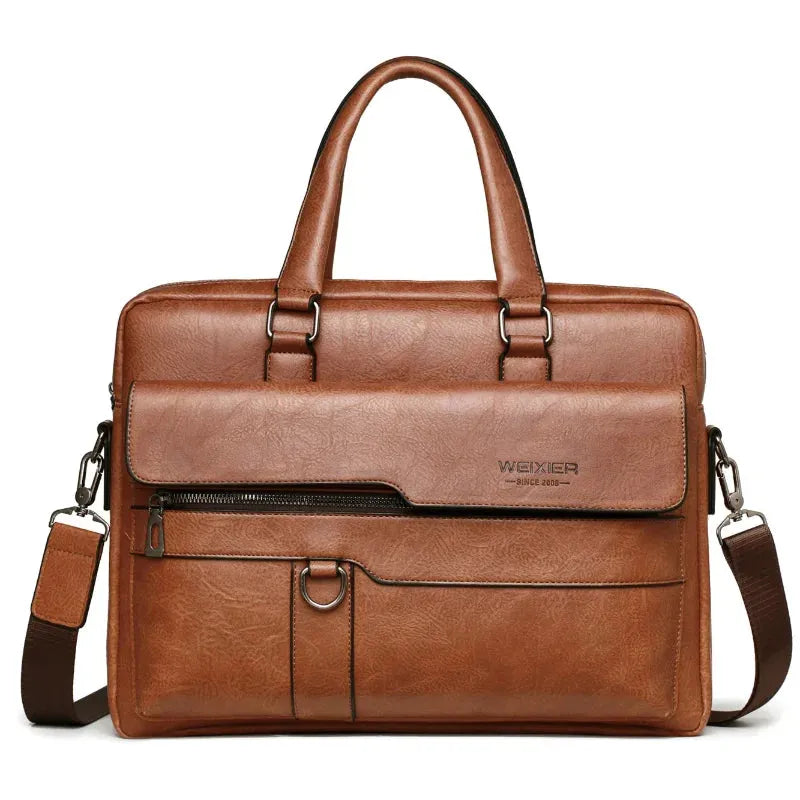 Elegance Classique Pro Men Briefcase Bag High Quality Business Famous Brand PU Leather Shoulder Messenger Bags Office Handbag 14 inch Laptop bag