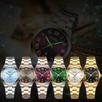 Elegance 9095 Gold Signature Women Watch Fashion Gold Stainless Stain Steel Ladies Watch Waterproof Quarzt Wristwatch Romatic Girlfriend Gift
