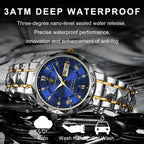 Elegance 615 LuxeTime Men Watch Luxury Quartz Waterproof Date Week Luminous Wristwatch Stainless Steel Men's Watches Male Clock Sports