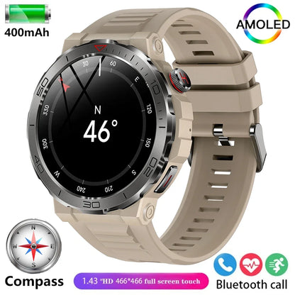 Elegance® Tracker Pro SmartWatch 1.43 Amoled GPS Smart watches for men Bluetooth call Compass Sports Smartwatch For Android IOS Fitness Tracker