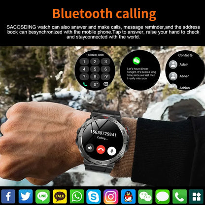 Elegance® Tracker Pro SmartWatch 1.43 Amoled GPS Smart watches for men Bluetooth call Compass Sports Smartwatch For Android IOS Fitness Tracker