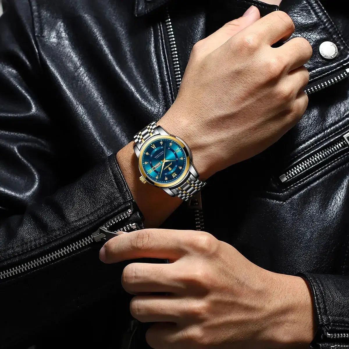 ELEGANCE® Luxury Watch for Man Elegant Date Week Waterproof Luminous Men Watch Quartz Stainless Steel Sports Men's Watches POEDAGAR