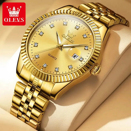 OLEVS 5526 Quartz Mens Women Couple Watches Top Brand Luxury Original Fashion Design Stainless Steel Waterproof Wristwatch Gifts ELEGANCE®