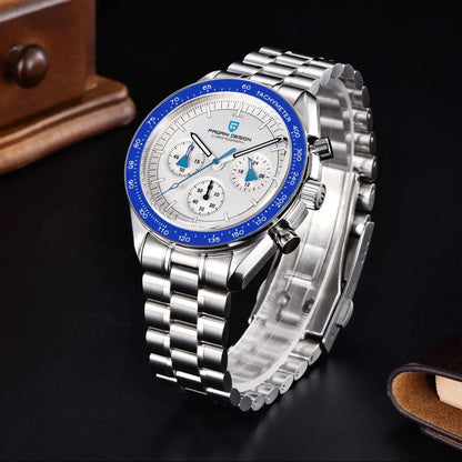 Elegance® LunarElite 1701 Men's Watches Blue Aerospace Moon Quartz Watch For Men Speed Sport Chronograph AR Sapphire crystal