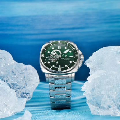 ELEGANCE® P1736 Men Watch Automatic Mechanical Top Brand Sports Fashion Sapphire 200M Waterproof Wristwatch