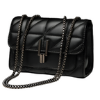 Elegance Quilted Charm Shoulder Bag Classic Quilted Detail Square Bag, Solid Color Flap Shoulder Bag, All-Match Chain Bag