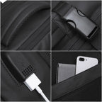 Elegance Elite Voyager Backpack Men Business Travel School Expandable USB Bag Large Capacity 17.3 Laptop Waterproof Fashion Backpack