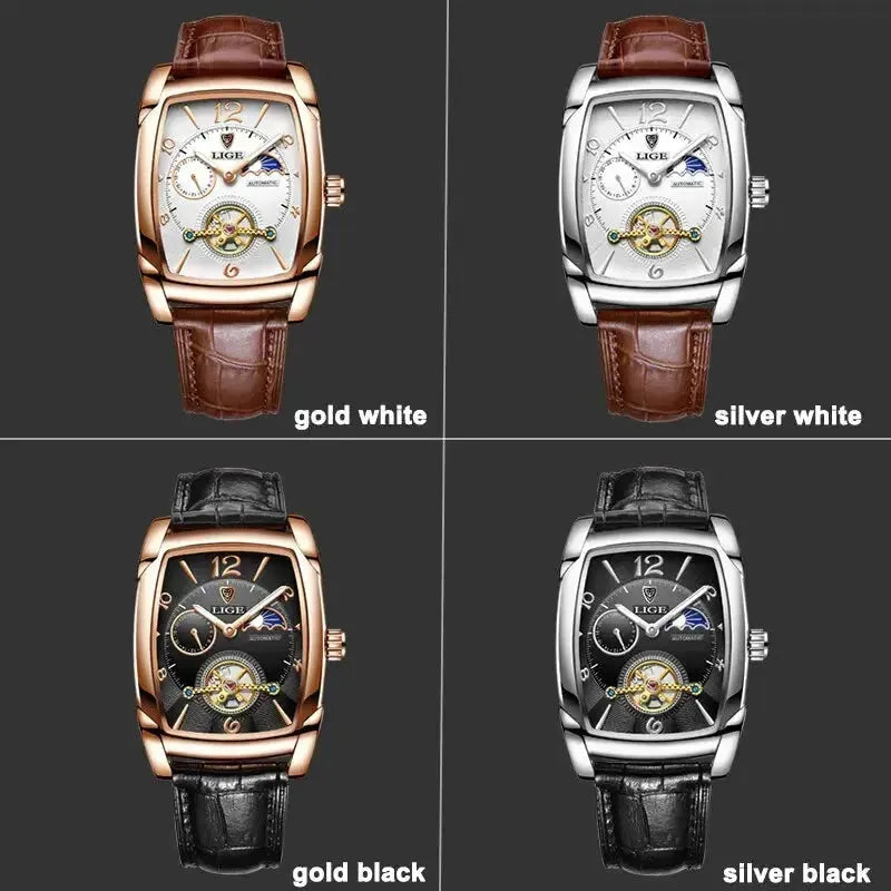 Elegance® Classic Luxe 8949 Men Watch Automatic Mechanical Watch for Men Business Sport Wristwatch Luminous Waterproof Leather Belt Clock Male