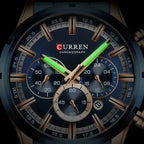 ELEGANCE® Men Watch Top Brand Luxury Sports Quartz Mens Watches Full Steel Waterproof Chronograph Wristwatch Men Relogio Masculino CURREN