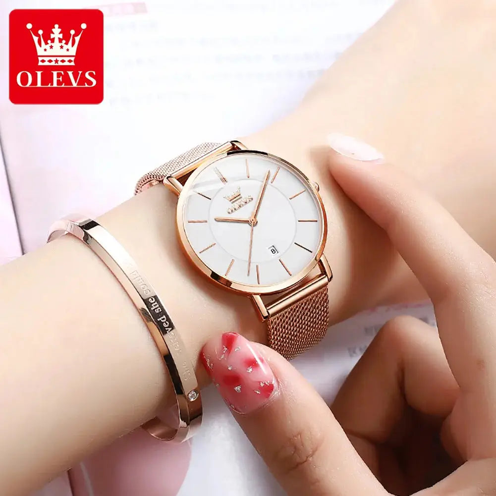 Elegance® 5869 Ultra Thin Women Watch 6.5mm Dial Stainless Steel Waterproof Fashion Simplicity