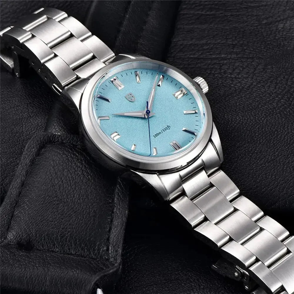 ELEGANCE® New 38mm Men's Quartz Watches Stainless Steel AR Coating Sapphire VH31 Business Sports PAGANI DESIGN