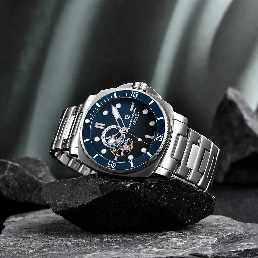 ELEGANCE® P1736 Men Watch Automatic Mechanical Top Brand Sports Fashion Sapphire 200M Waterproof Wristwatch