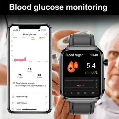 HEALTHCARE PLUS® - LIPIDS URIC ACID BLOOD GLUCOSE MONITORING SMART WATCH - ECG+PPG FITNESS TRACKER