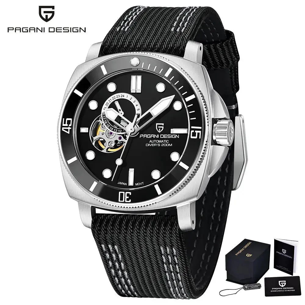 ELEGANCE® PAGANI DESIGN Brand Sports Men Mechanical Watch Fashion Sapphire 200M Waterproof Automatic Timecode