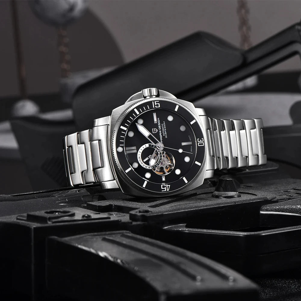ELEGANCE® P1736 Men Watch Automatic Mechanical Top Brand Sports Fashion Sapphire 200M Waterproof Wristwatch