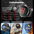 Elegance EliteTrack Smartwatch GPS Tracking LED Lights Outdoor Military Bluetooth Call Smartｗatch Men AMOLED HD Screen 1ATM Waterproof Sports Smart Watch IOS Android