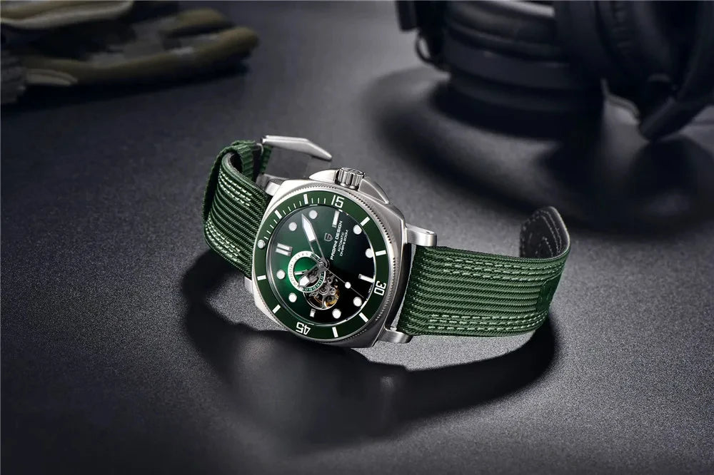 ELEGANCE® P1736 Men Watch Automatic Mechanical Top Brand Sports Fashion Sapphire 200M Waterproof Wristwatch