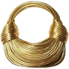 Elegance LuxeNoodle Clutch - Handbag for Women New Gold Luxury Designer Brand Handwoven Noodle Bags Rope Knotted Pulled Hobo Silver Evening Clutch Chic