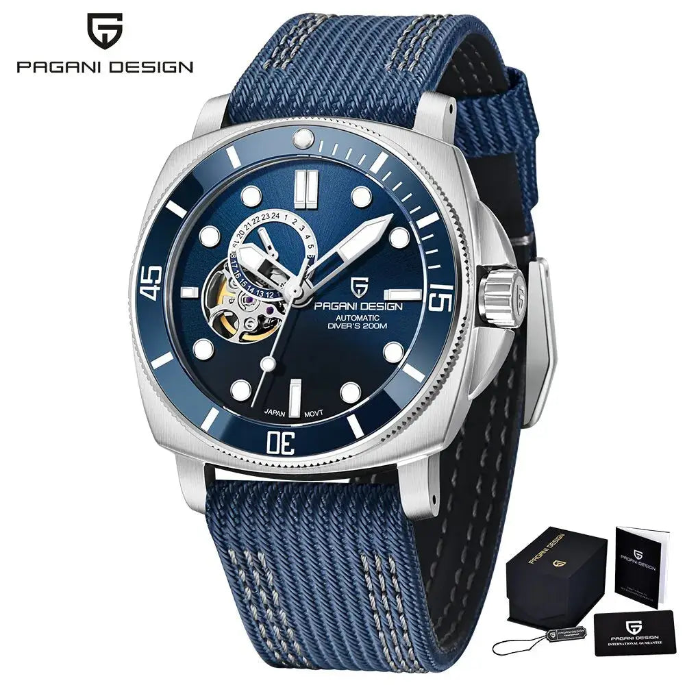 ELEGANCE® PAGANI DESIGN Brand Sports Men Mechanical Watch Fashion Sapphire 200M Waterproof Automatic Timecode