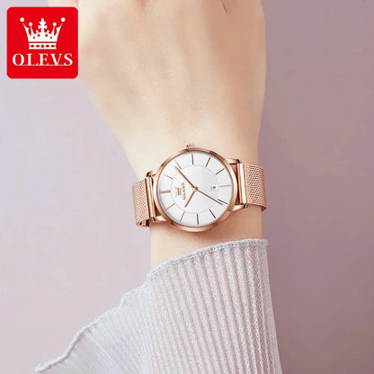 Elegance® 5869 Ultra Thin Women Watch 6.5mm Dial Stainless Steel Waterproof Fashion Simplicity