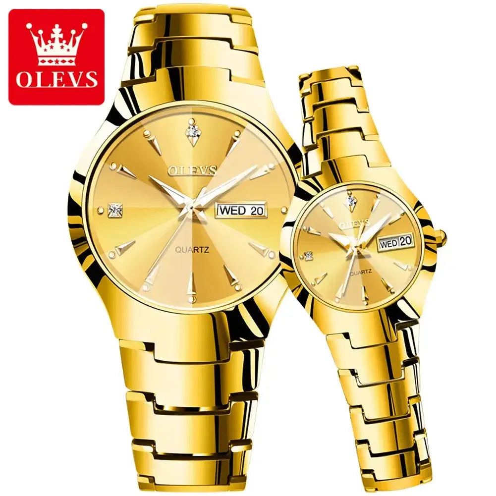 OLEVS 8697 Quartz Mens Women Watches Luxury Original Fashion Design Tungsten Steel Waterproof Calendar TopBrand Wristwatch Gifts ELEGANCE®