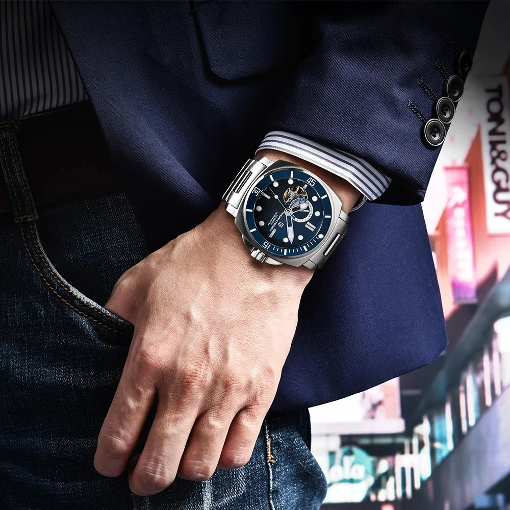 ELEGANCE® P1736 Men Watch Automatic Mechanical Top Brand Sports Fashion Sapphire 200M Waterproof Wristwatch