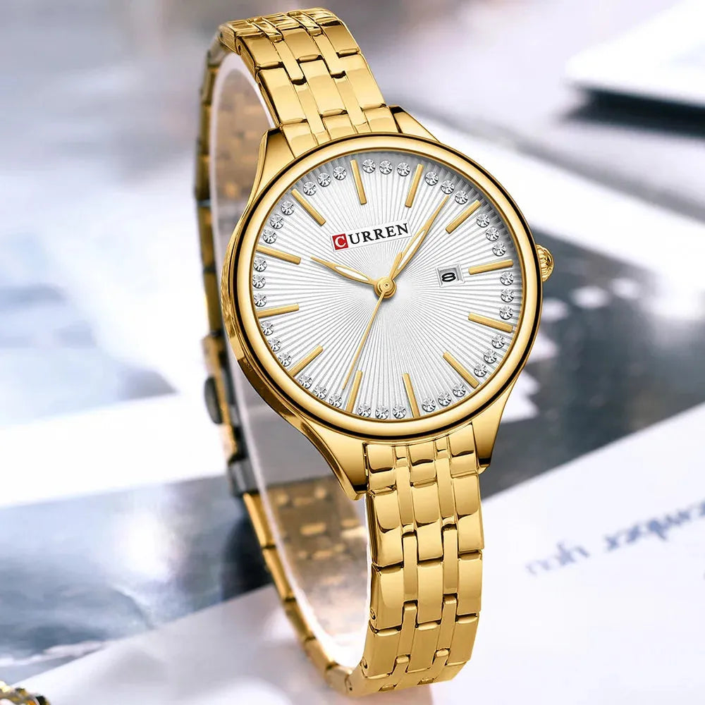 Elegance 9099 Classic Allure Women's Watch Luxury Brand Women Quartz WatchesStainless Steel Casual Fashion Wristwatch Relogio Feminino