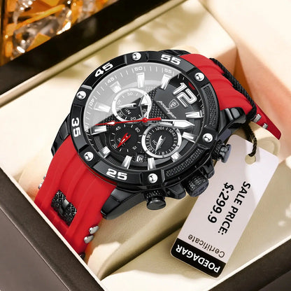 Elegance® 912 Sport Chrono Luxury Man Wristwatch Chronograph Waterproof Luminous Date Watches for Men Casual Quartz Silicone Men Watch