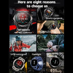 Elegance EliteTrack Smartwatch GPS Tracking LED Lights Outdoor Military Bluetooth Call Smartｗatch Men AMOLED HD Screen 1ATM Waterproof Sports Smart Watch IOS Android