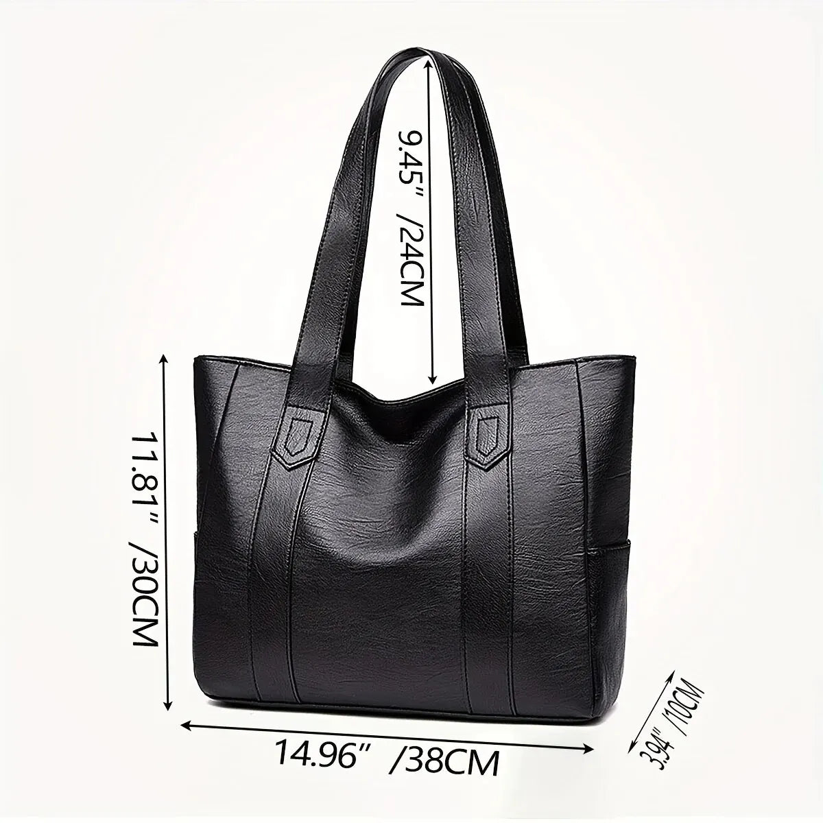 Elegance Luxe Carryall Women Bag - Vintage Large Capacity Tote Bag, Retro Vegan Shoulder Bag, Women's Casual Handbag For Commute
