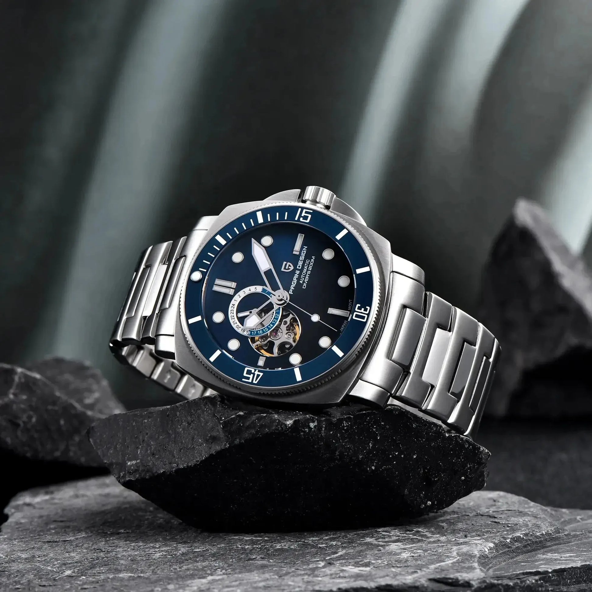 ELEGANCE® P1736 Men Watch Automatic Mechanical Top Brand Sports Fashion Sapphire 200M Waterproof Wristwatch