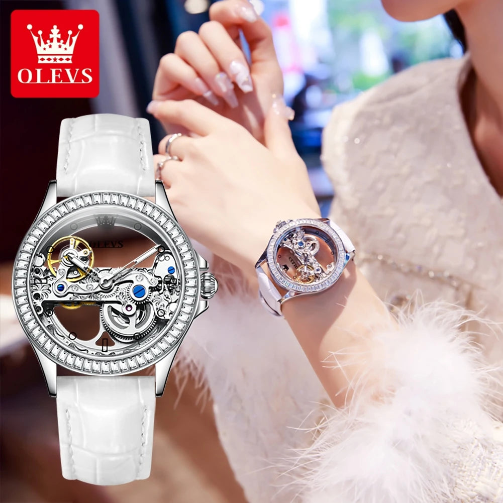 Elegance® 6699 Fully Hollow Out Mechanical Watch for Women Luxury Fashion Diamond Lap Ladies Wristwatch Elegant Automatic Women's Watches