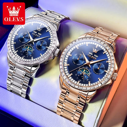 ELEGANCE® 6695 Timeless Voyager Automatic Mechanical Watch for Men High Quality Stainless steel Waterproof Moon Phase Men's Wristwatches Original Watches