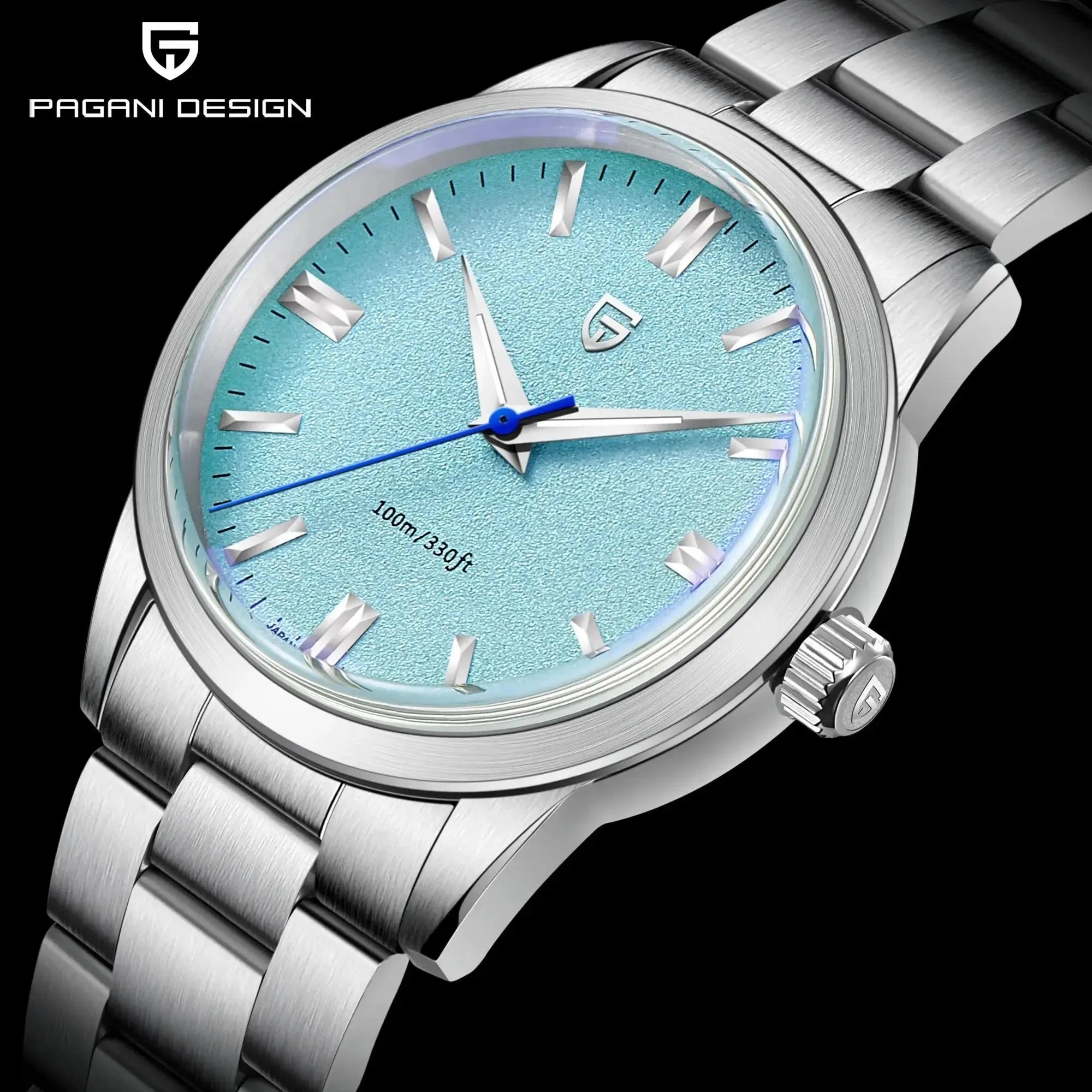 ELEGANCE® New 38mm Men's Quartz Watches Stainless Steel AR Coating Sapphire VH31 Business Sports PAGANI DESIGN