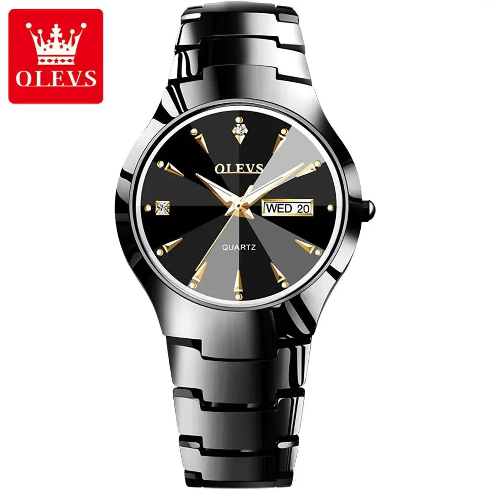 OLEVS 8697 Quartz Mens Women Watches Luxury Original Fashion Design Tungsten Steel Waterproof Calendar TopBrand Wristwatch Gifts ELEGANCE®