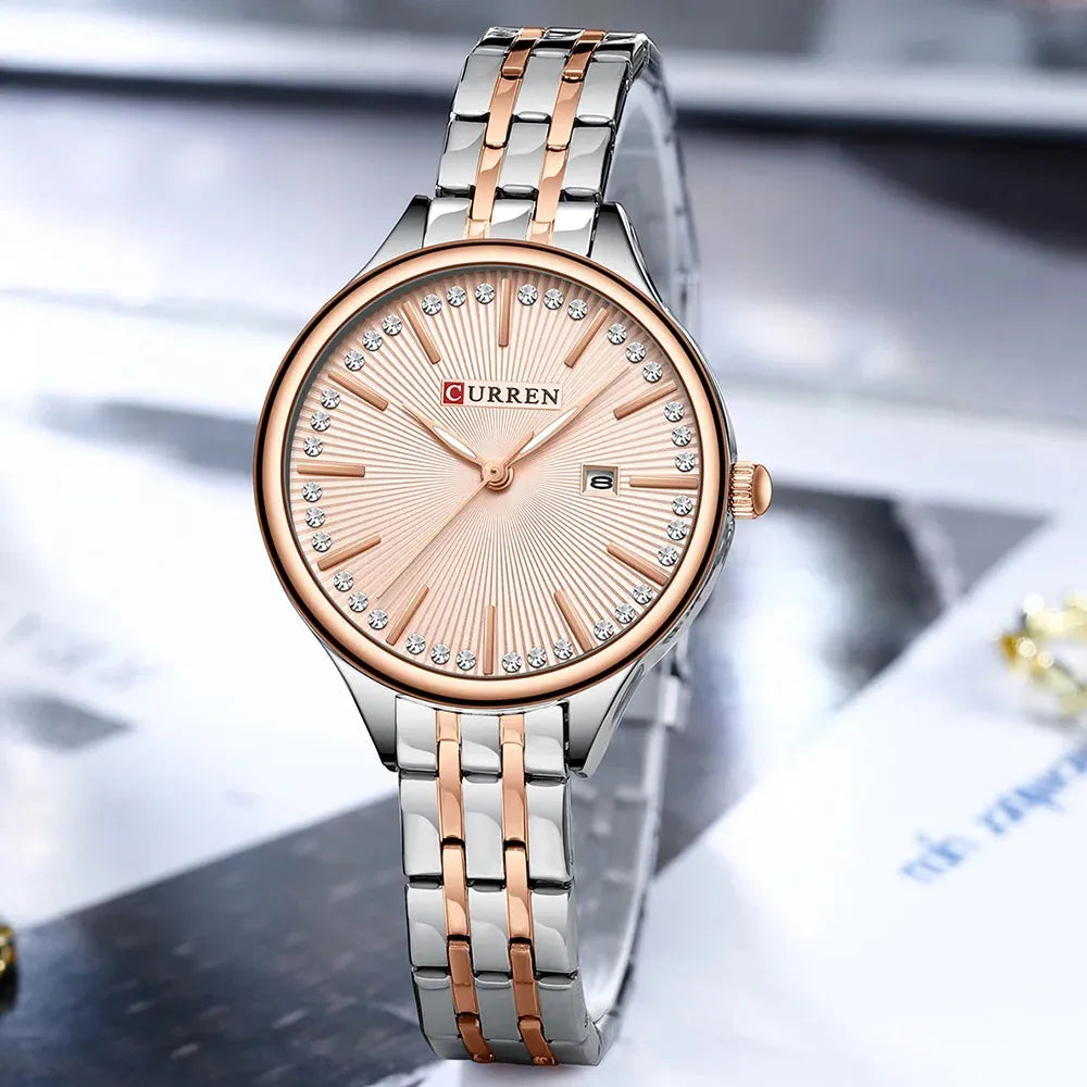 Elegance 9099 Classic Allure Women's Watch Luxury Brand Women Quartz WatchesStainless Steel Casual Fashion Wristwatch Relogio Feminino