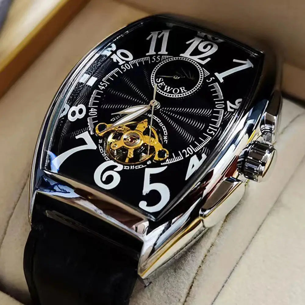 Elegance® Luxe Mechanique S075 Men Automatic Watch Mechanical Luxury Tourbillon Skeleton Luminous