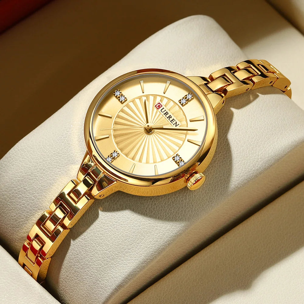 Elegance 9097 Gold Luxe Timepiece Luxury Quartz Watch For Women Magnetic Watch Ladies Sports Dress Wrist Watch Clock Relogio Feminino