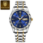 Elegance 615 LuxeTime Men Watch Luxury Quartz Waterproof Date Week Luminous Wristwatch Stainless Steel Men's Watches Male Clock Sports