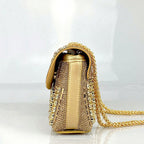 Elegance GlamourPurse Bag for Women Luxury Designer Bags Diamond Shoulder Bag Women Party Bag Portable Messenger Bag Gold Bag