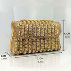 Elegance GlamourPurse Bag for Women Luxury Designer Bags Diamond Shoulder Bag Women Party Bag Portable Messenger Bag Gold Bag