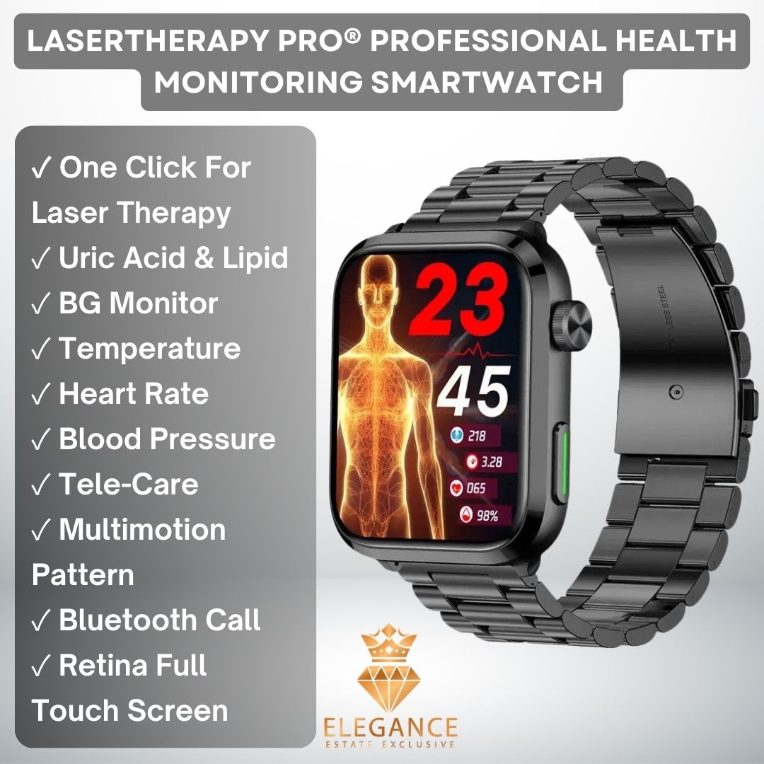 Lasertherapy Pro® - Best Health Diagnosis Smartwatch - Blood Lipids Uric Acid Blood Glucose Watch - Ecg+Ppg Fitness Tracker